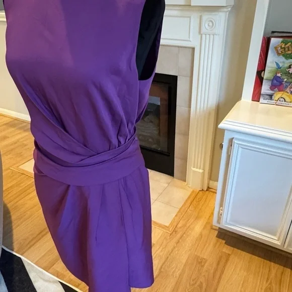 REISS Essie 60s Shift Mini Dress Purple Size 6 NWT - Picture 6 of 10